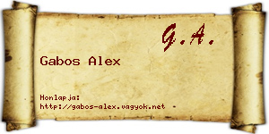 Gabos Alex névjegykártya